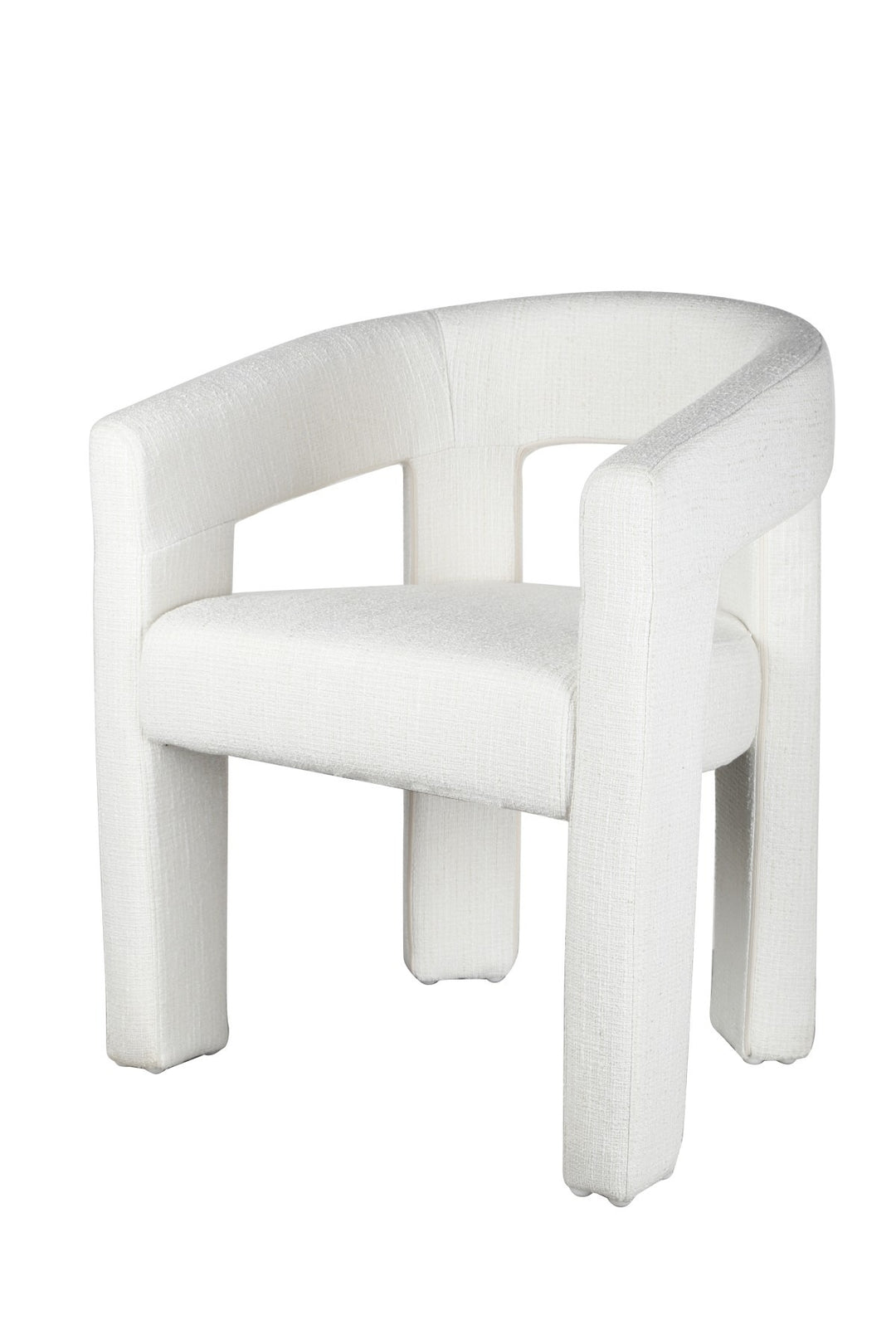 Eterno Dining Chair – Modern Upholstered Chair with Curved Backrest, Armrests and Plush Comfort Seating
