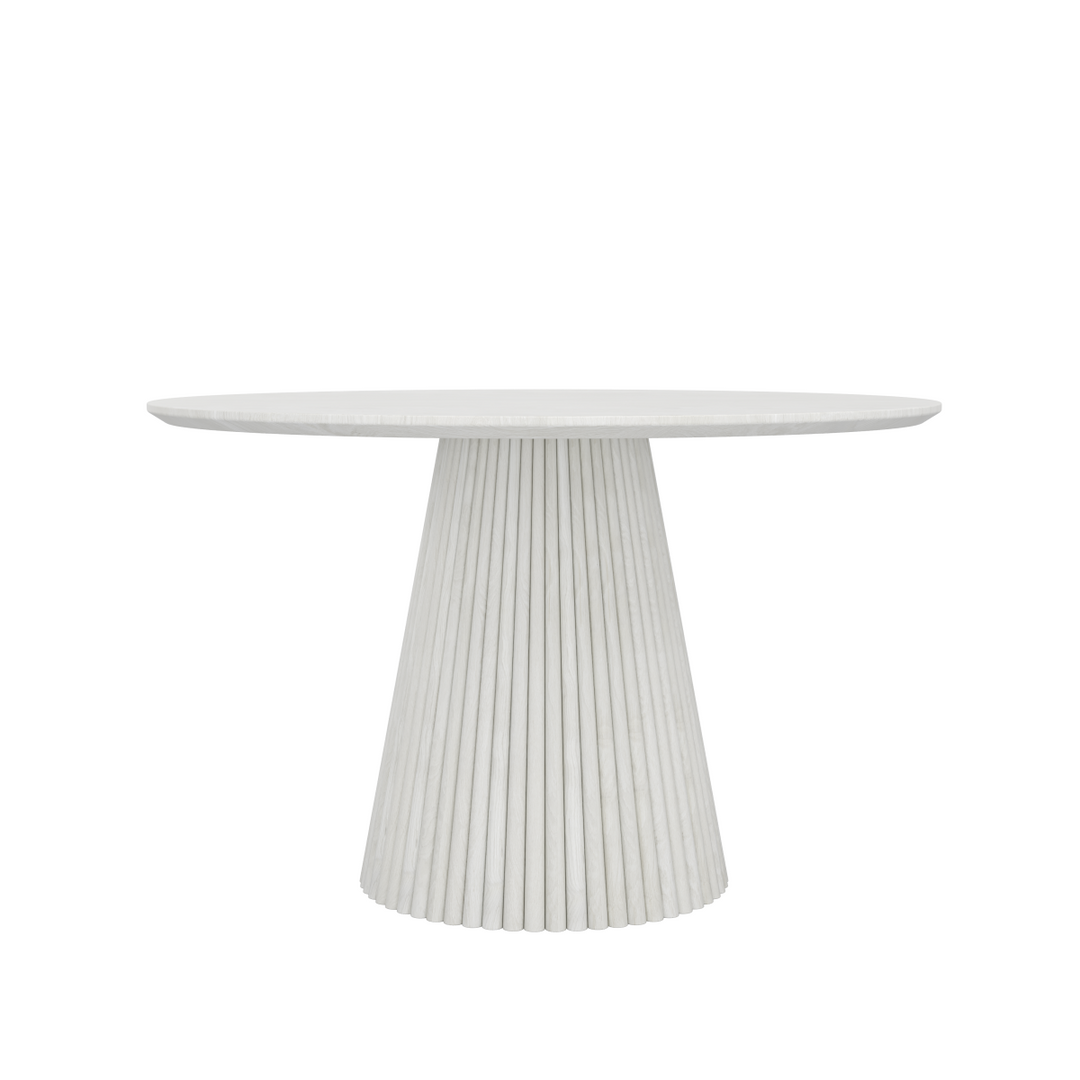 Rovano Round Dining Table with Fluted Pedestal Base | Modern Sculptural Contemporary Center Table Design