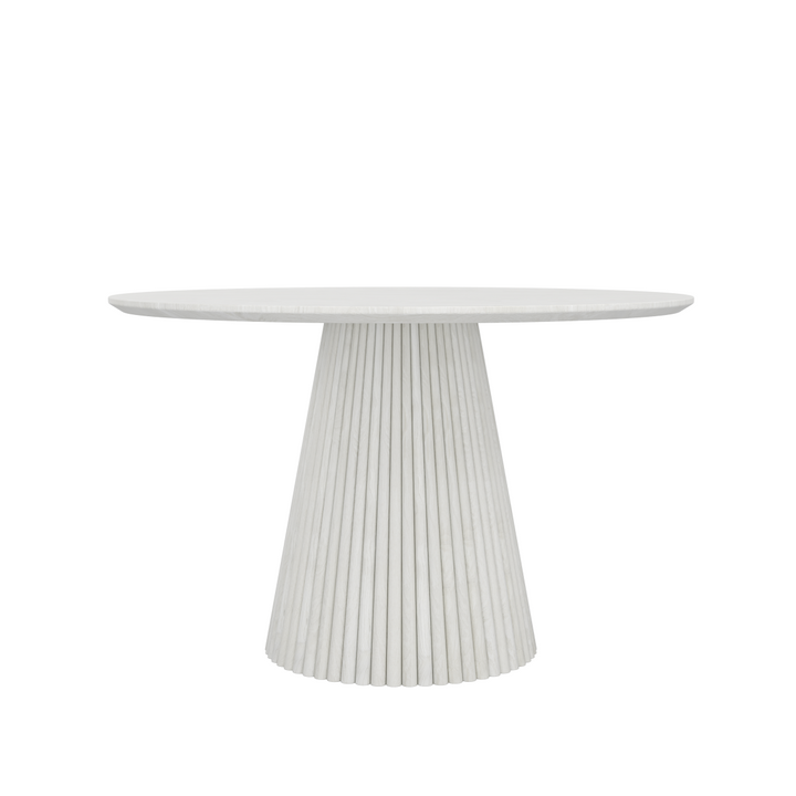 Rovano Round Dining Table with Fluted Pedestal Base | Modern Sculptural Contemporary Center Table Design