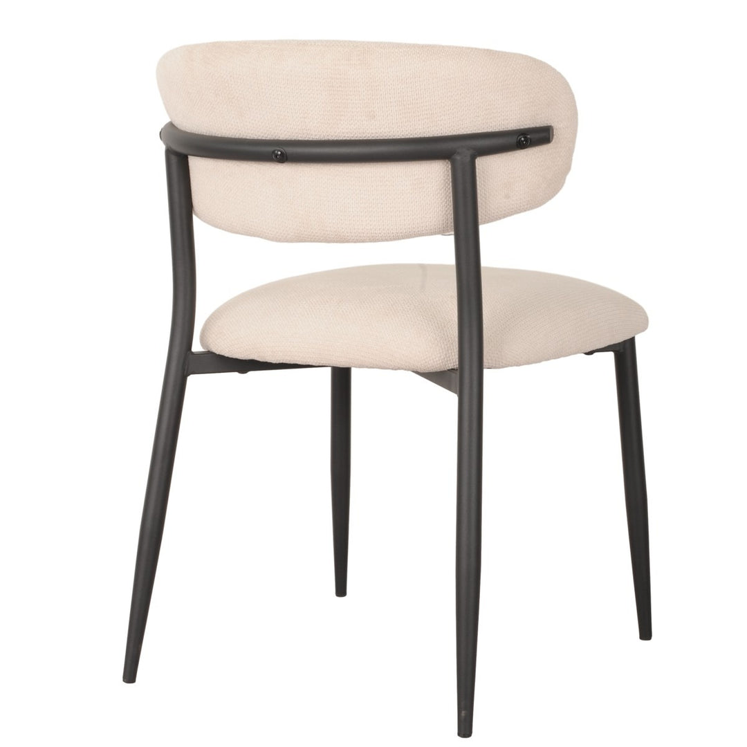 Prestige Dining Chair Set of 2 – Modern Upholstered Chairs with Curved Back, Premium Fabric and Splayed Legs Design