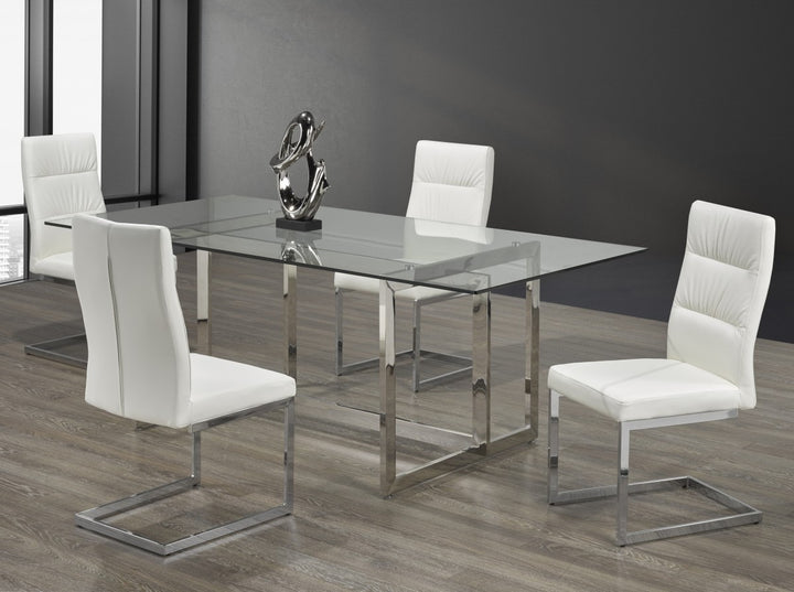 Velmora Contemporary Dining Set – Sleek Glass Dining Table with Modern Chairs