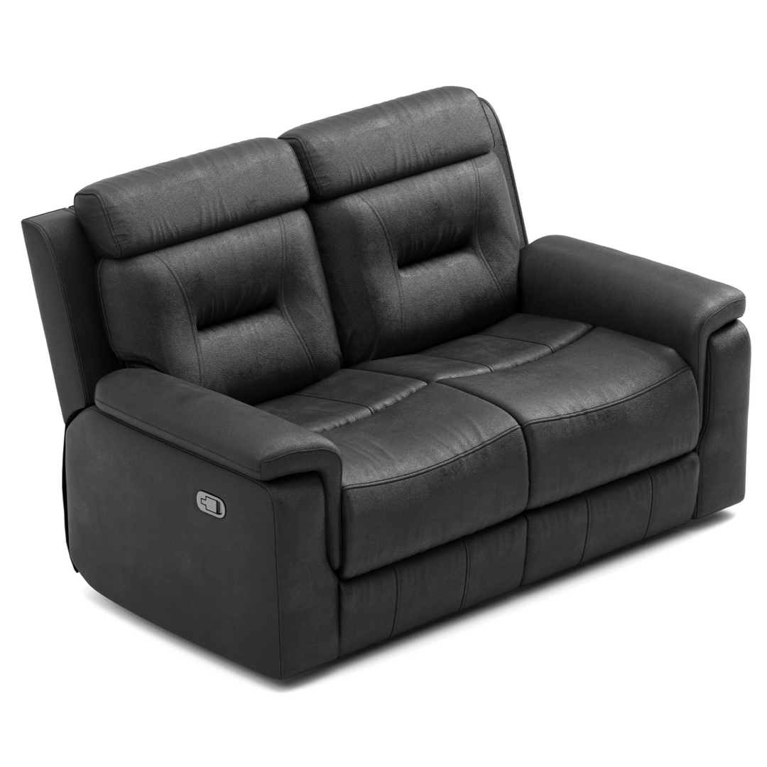Norwood Midnight Black Recliner Loveseat – Premium Leather Upholstery, Plush Cushioning, Smooth Reclining Mechanism And Contemporary Comfort Seating for Modern Living Room