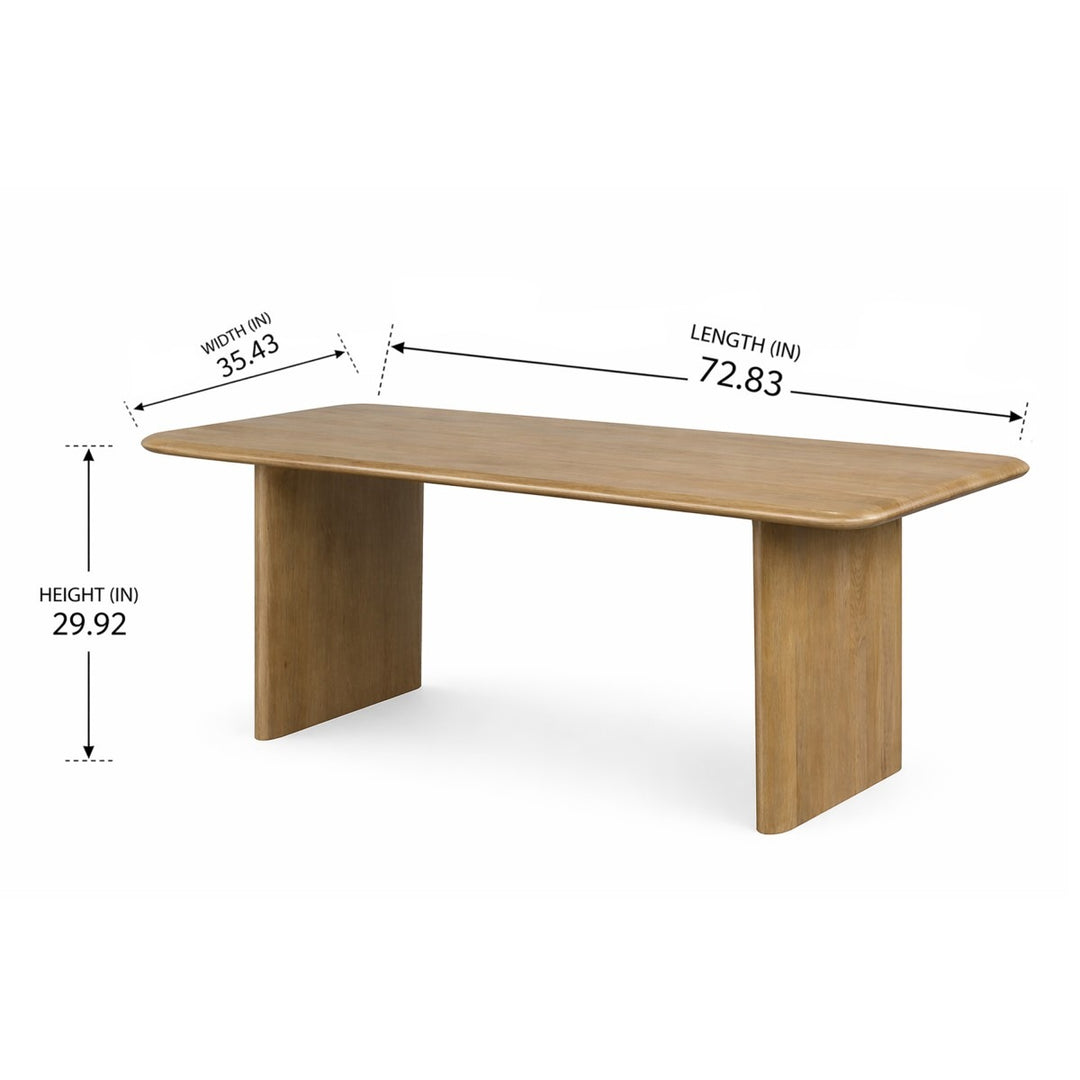 Sorento Solid Mango Wood Dining Table with Panel Legs | Modern Rectangular Contemporary Design