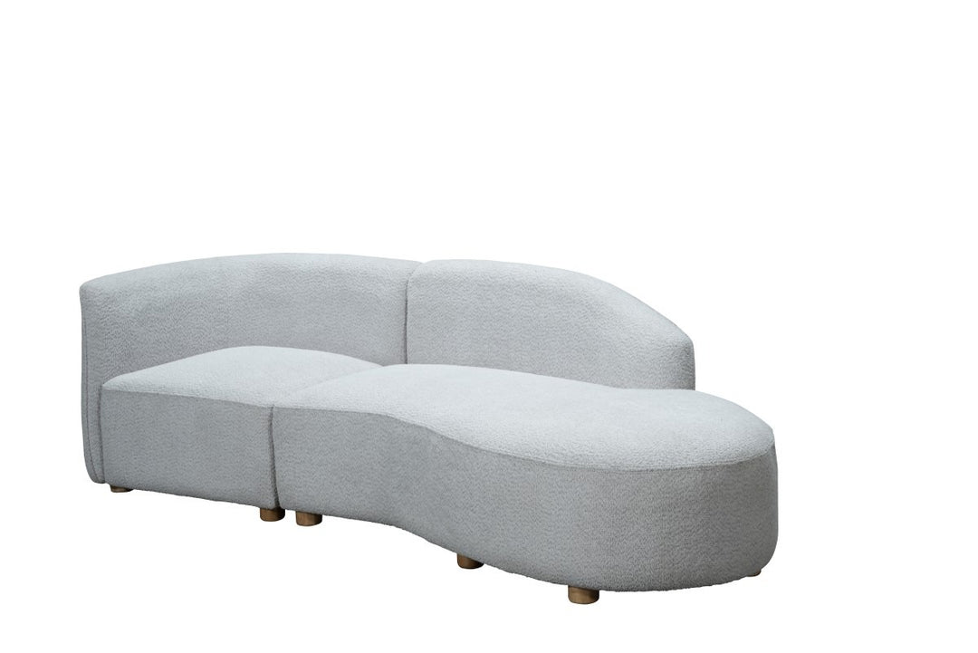 Marcello Modern Curved Sofa Chaise with High-Resilience Foam Cushions And Metal Legs
