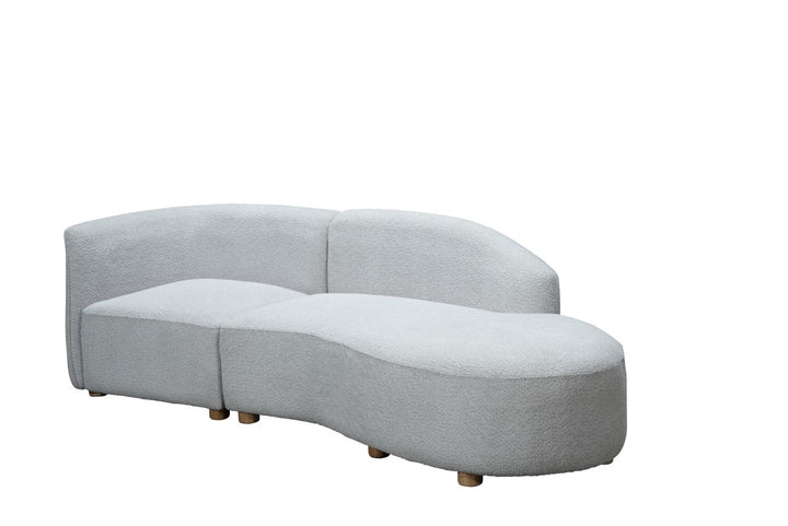 Marcello Modern Curved Sofa Chaise with High-Resilience Foam Cushions And Metal Legs