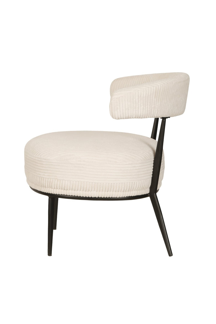 Royal Zenith Ariana Accent Chair – Modern Curved Back Accent Chair with Premium Textured Fabric Upholstery, Powder-Coated Splayed Legs and Contemporary Design Living Room Chair