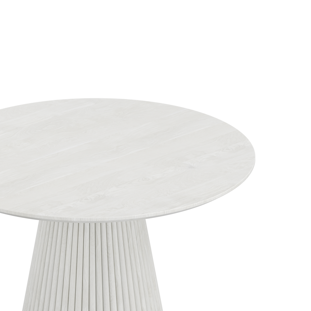 Rovano Round Dining Table with Fluted Pedestal Base | Modern Sculptural Contemporary Center Table Design
