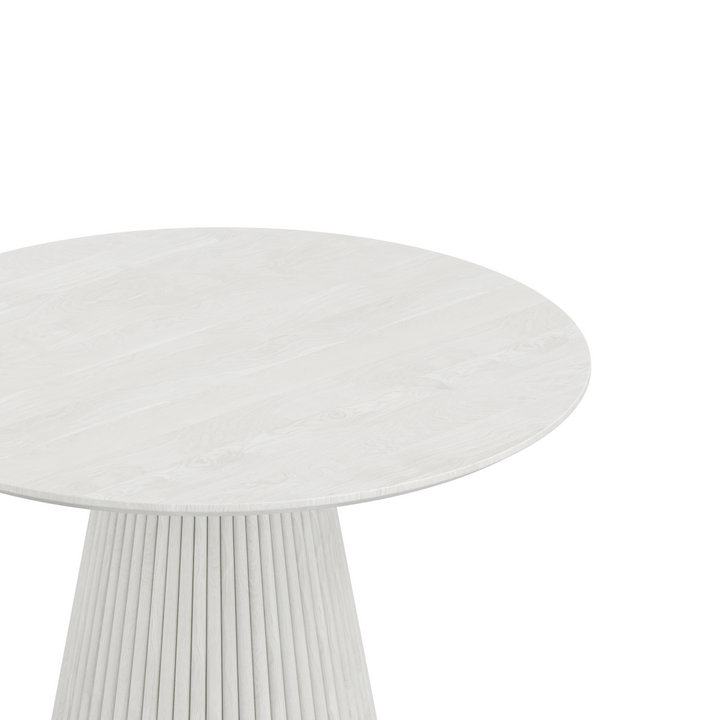 Rovano Round Dining Table with Fluted Pedestal Base | Modern Sculptural Contemporary Center Table Design
