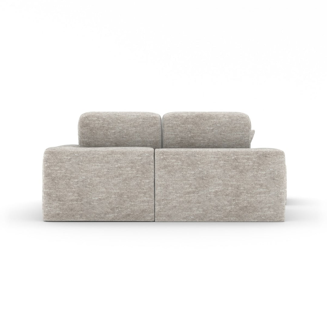 Simone Modern Compression Sectional Sofa with Ottoman, Pocket Coil Support & Premium Fabric Upholstery