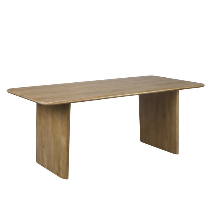 Sorento Solid Mango Wood Dining Table with Panel Legs | Modern Rectangular Contemporary Design
