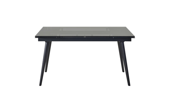 Lumora Extendable Glass Dining Table with Black Metal Frame | Modern 6–8 Seater Convertible Dining Table Design