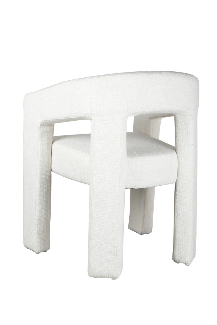 Eterno Dining Chair – Modern Upholstered Chair with Curved Backrest, Armrests and Plush Comfort Seating