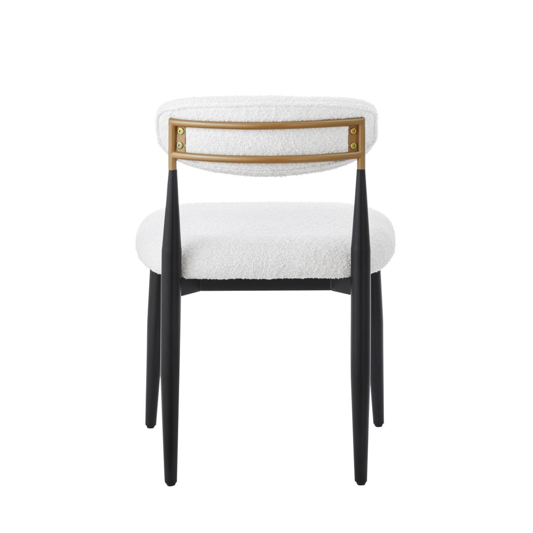 Noble Essence Dining Chair Set of 2 – Modern Upholstered Chairs with Curved Backrest and Powder-Coated Metal Frame