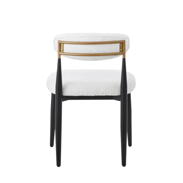 Noble Essence Dining Chair Set of 2 – Modern Upholstered Chairs with Curved Backrest and Powder-Coated Metal Frame