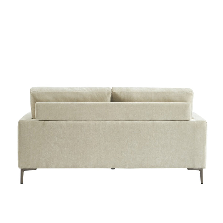 Renvique Modern Upholstered 3-Seater Sofa with Pocket Spring Cushions, High-Resilience Foam &amp; Metal Legs