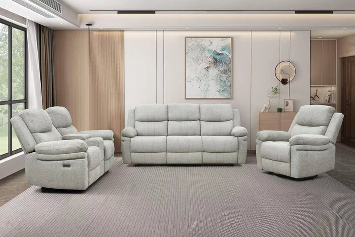 Opulence Recliner Sofa – Modern Dual Power Recliner with Center Console, USB Charging Ports and Premium Comfort Seating
