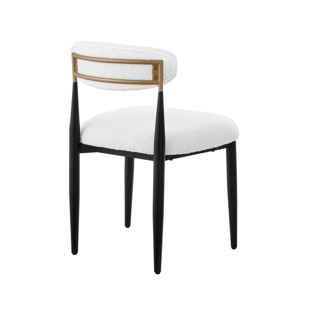 Noble Essence Dining Chair Set of 2 – Modern Upholstered Chairs with Curved Backrest and Powder-Coated Metal Frame