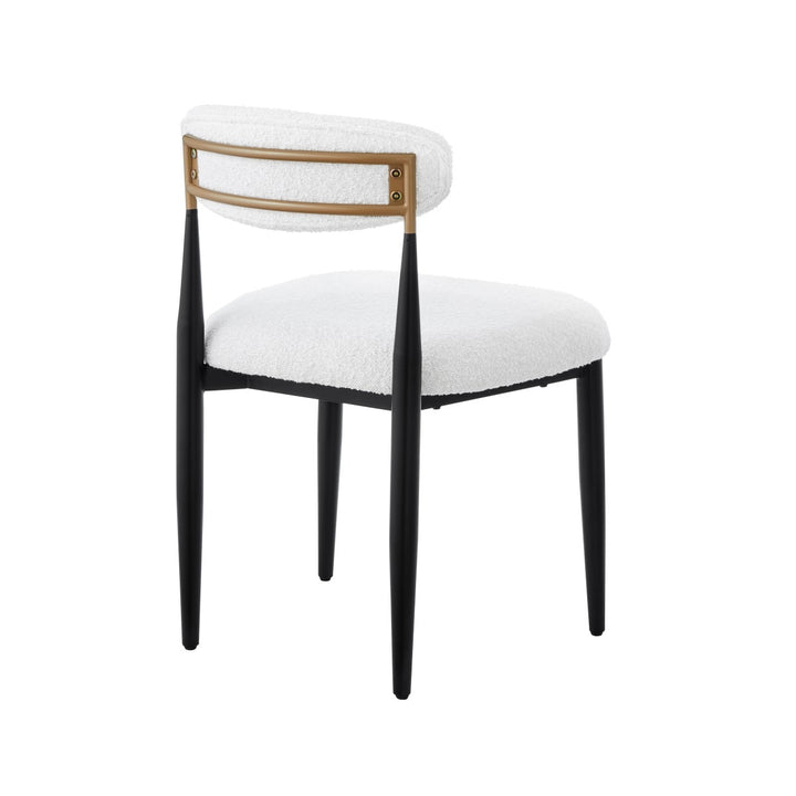 Noble Essence Dining Chair Set of 2 – Modern Upholstered Chairs with Curved Backrest and Powder-Coated Metal Frame