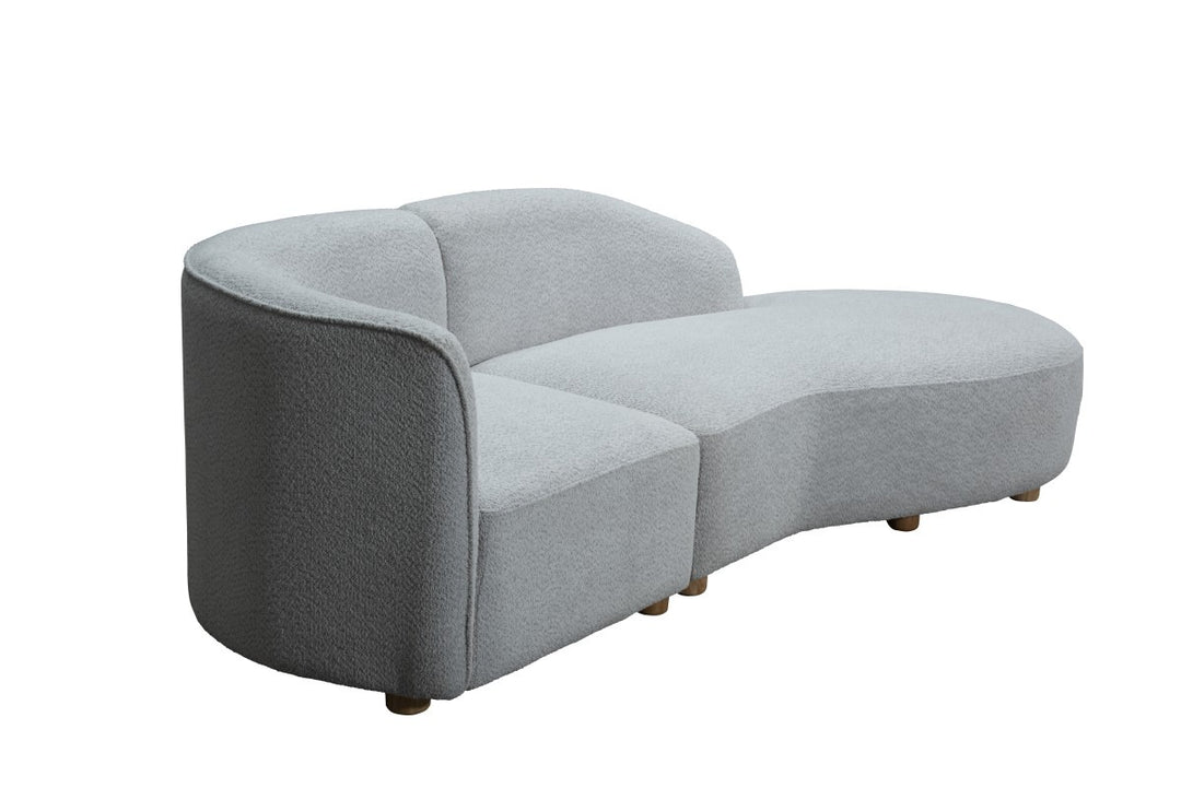 Marcello Modern Curved Sofa Chaise with High-Resilience Foam Cushions And Metal Legs