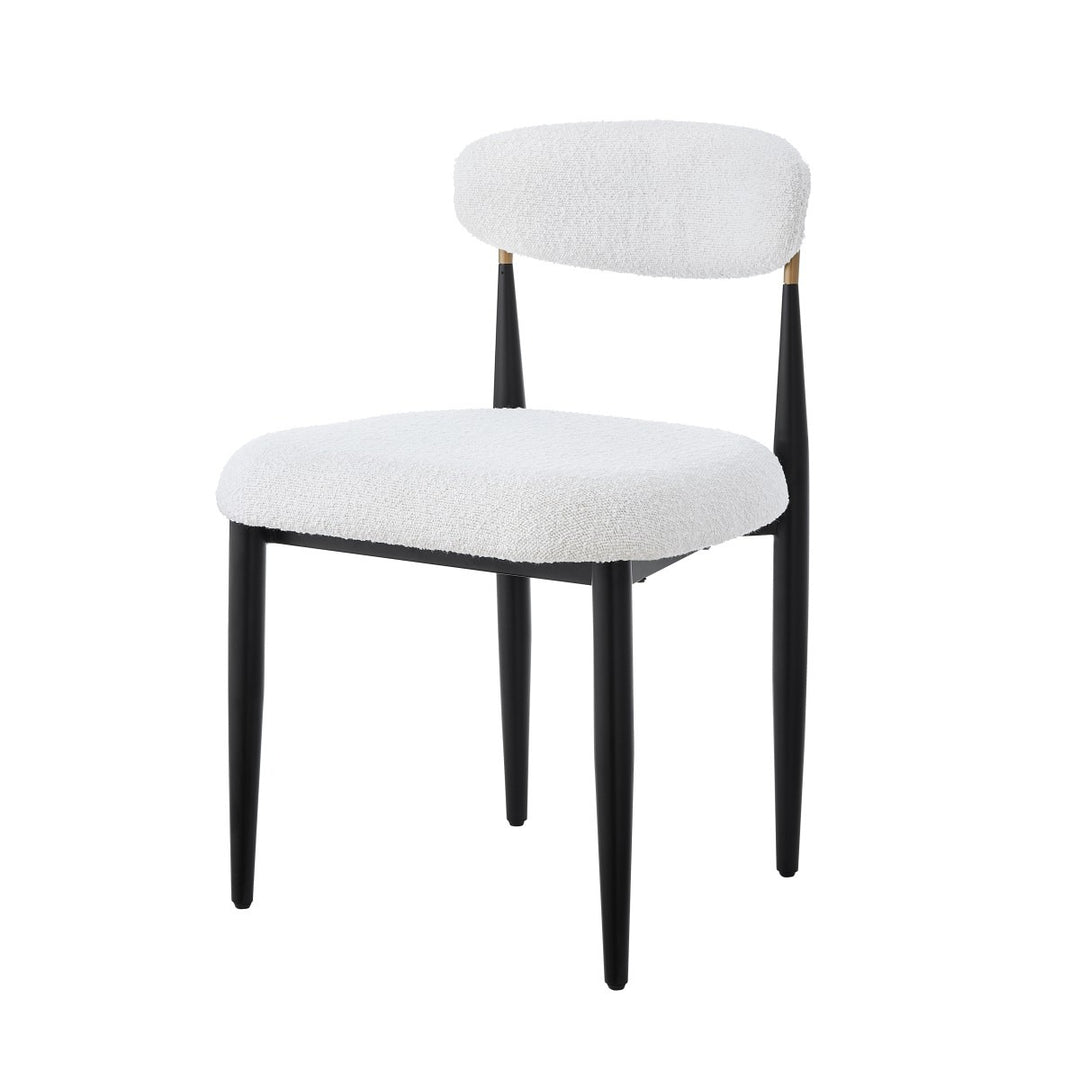 Noble Essence Dining Chair Set of 2 – Modern Upholstered Chairs with Curved Backrest and Powder-Coated Metal Frame