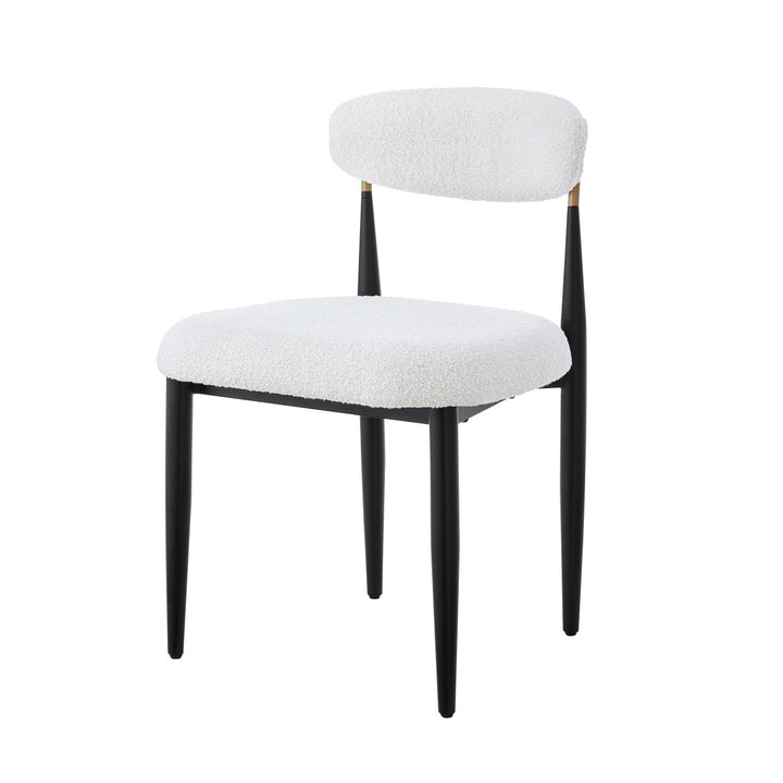 Noble Essence Dining Chair Set of 2 – Modern Upholstered Chairs with Curved Backrest and Powder-Coated Metal Frame