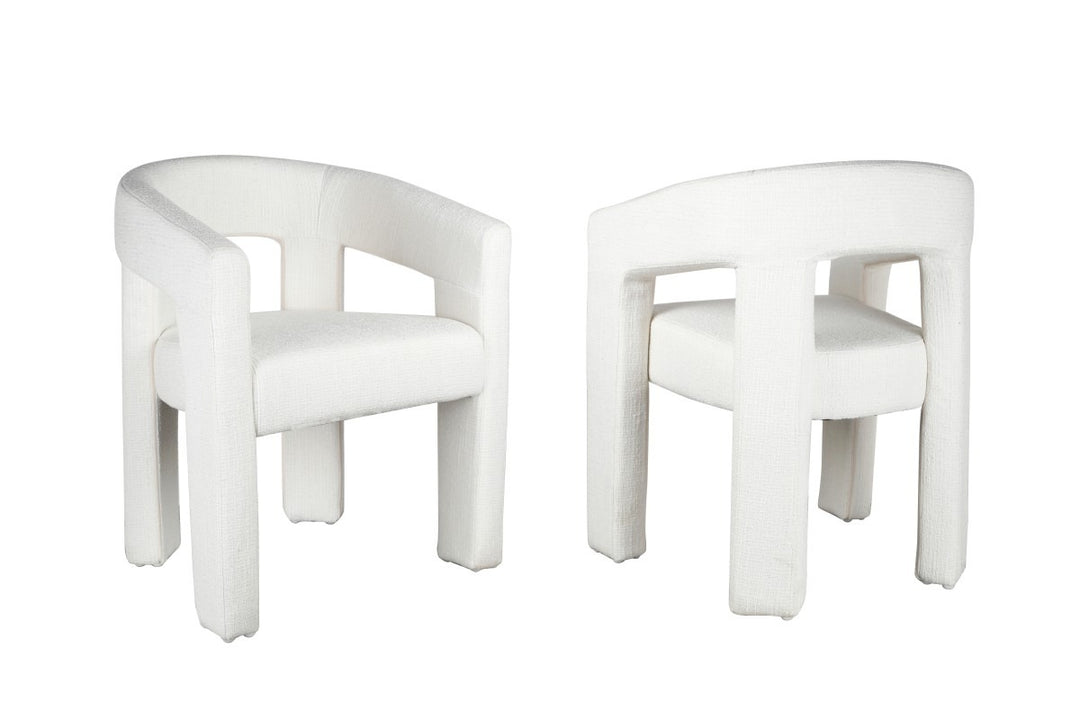 Eterno Dining Chair – Modern Upholstered Chair with Curved Backrest, Armrests and Plush Comfort Seating