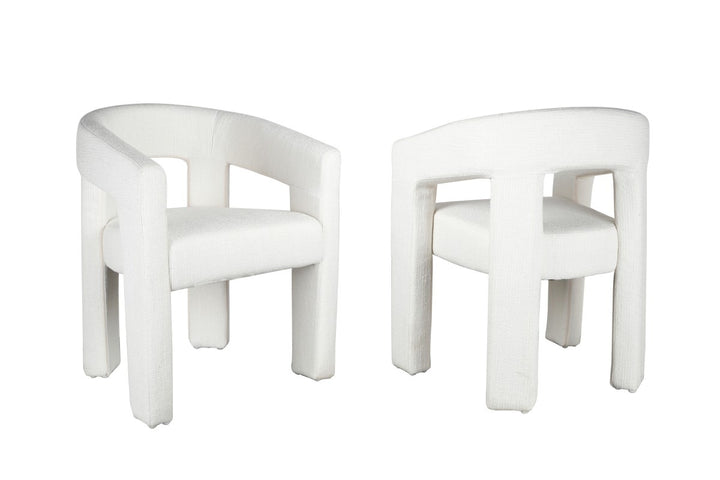 Eterno Dining Chair – Modern Upholstered Chair with Curved Backrest, Armrests and Plush Comfort Seating