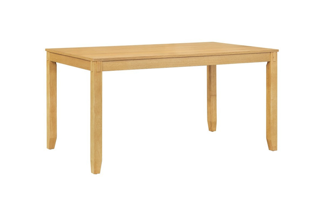 Thalorin 7-Piece Wooden Dining Set – Rectangular Solid Rubberwood Table with 6 Ladder-Back Chairs | Oak Finish Family Dining Set