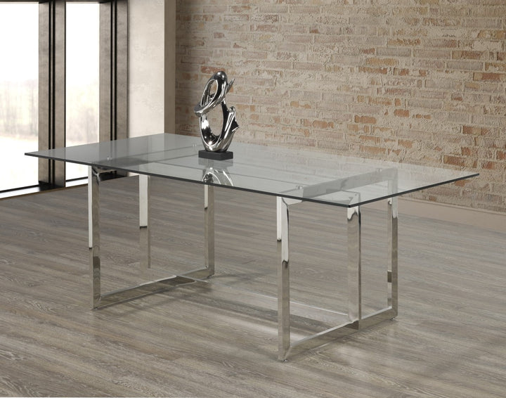 Velmora Contemporary Dining Set – Sleek Glass Dining Table with Modern Chairs