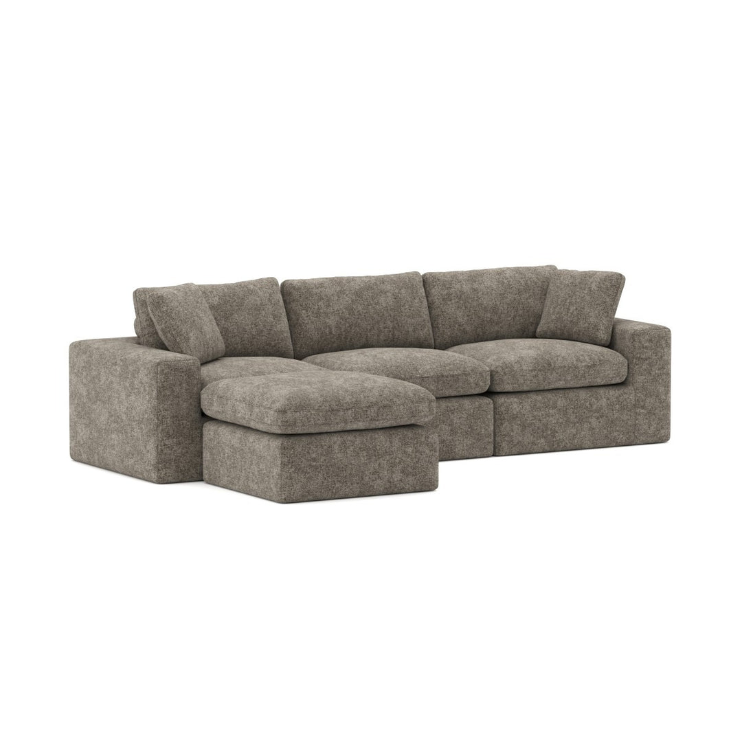 Elysian Sectional Sofa – Modern Luxury L Shape Design with Floating Ottoman, High Density Comfort Seating and Premium Fabric Upholstery