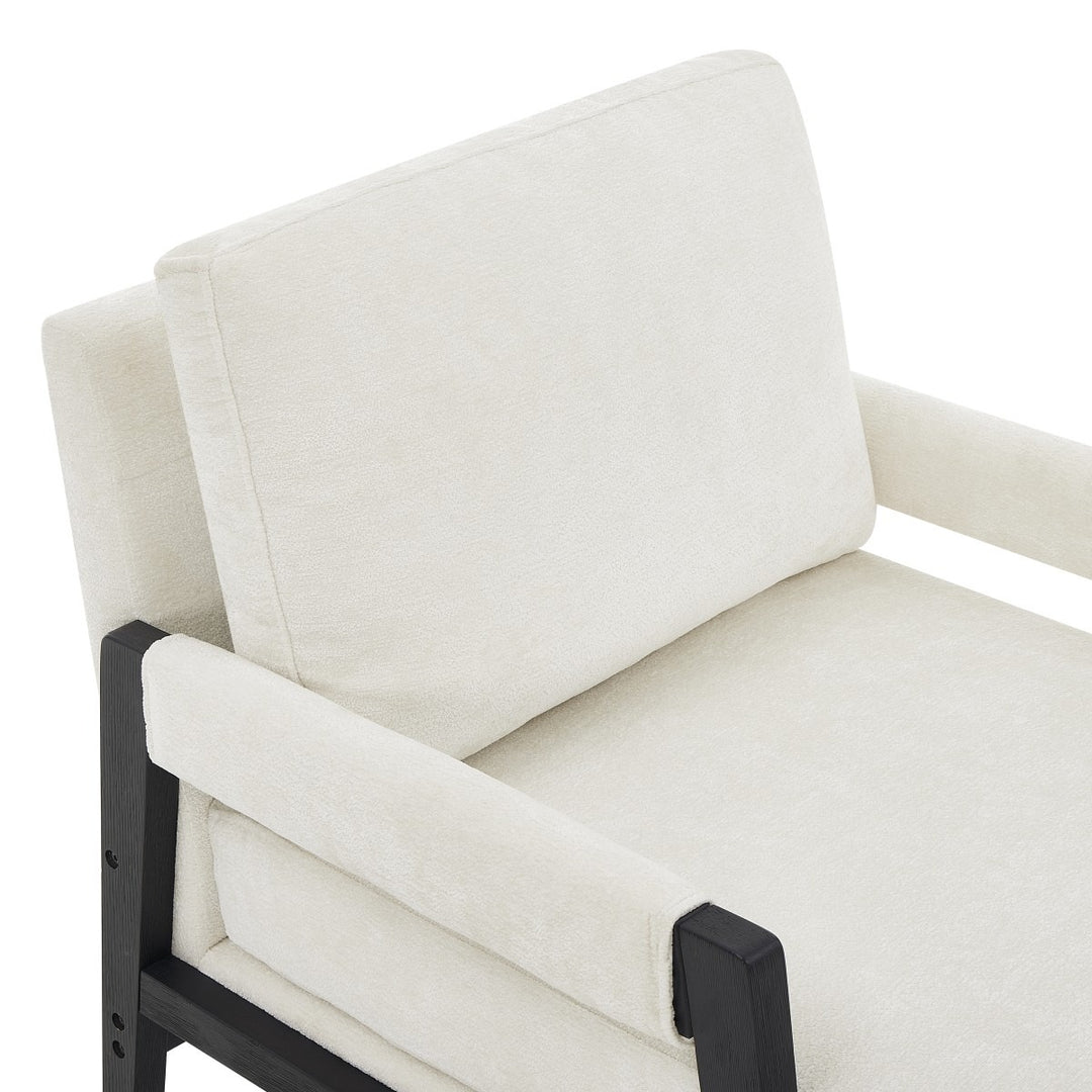 Lumina Modern Chenille Arm Chair with Midnight Black Wood Frame