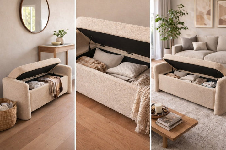 Korvella Upholstered Storage Bench with Hidden Compartment