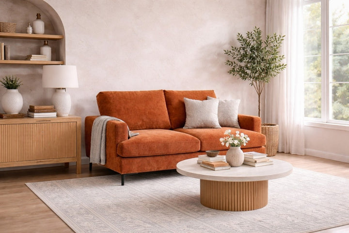 Yorkshire Brown Two Seater Sofa – Premium Textured Upholstery with Plush Cushioning, Pocket Spring Support And Contemporary Design for Modern Living Room
