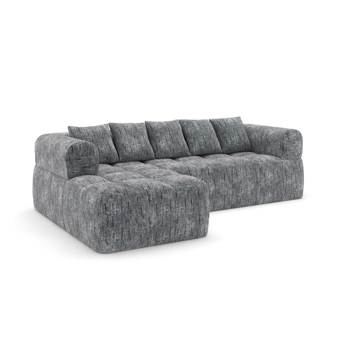Caldris Modern Compression Sectional Sofa with Pocket Coil & High-Density Foam Cushions