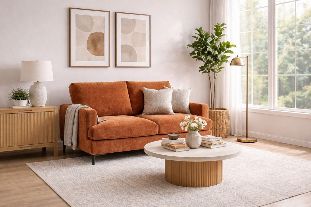 Yorkshire Brown Two Seater Sofa – Premium Textured Upholstery with Plush Cushioning, Pocket Spring Support And Contemporary Design for Modern Living Room