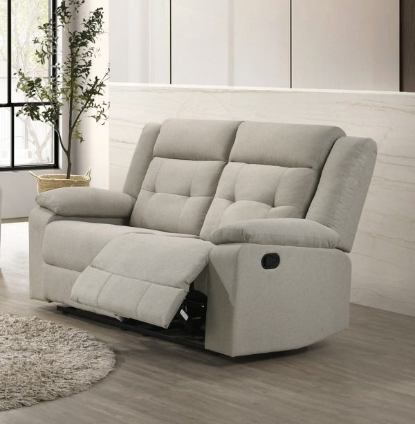 Parkstone Linen Recliner Loveseat – Premium Fabric Comfort Seating with Full Foam Construction, Tufted Details, Smooth Reclining Function, and Timeless Design for Living Room
