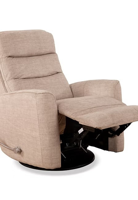 Torvella Recliner Chair with Side-Mounted Steel Pull Handle, Glider Rocking Mechanism & Zero Wallhugger Design in Soft Pearl Fabric