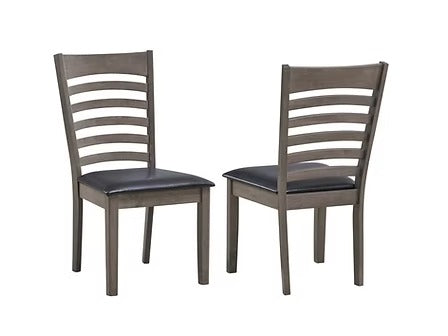 Zenvira 7-Piece Dining Set – Antique Grey Modern Finish Rectangular Table with Ladder Back Chairs