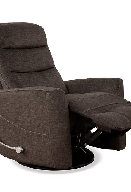 Solviera Recliner Chair with Side-Mounted Steel Pull Handle, Glider Rocking Mechanism &amp; Zero Wallhugger Design in Soft Grenada Fabric