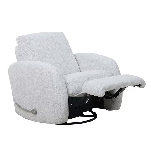 Zenvaro Recliner Chair in Soft Sahara Arctic Fabric with Adjustable Headrest, Swivel Glider Mechanism &amp; Side-Mounted Steel Handle