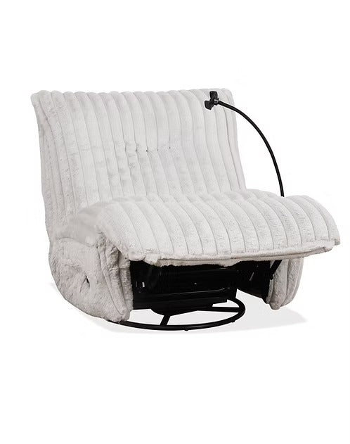 Pralvion Recliner Chair with Cell Phone Holder, Swivel Glider Function, Zero Wallhugger Design &amp; Soft Corduroy Fabric