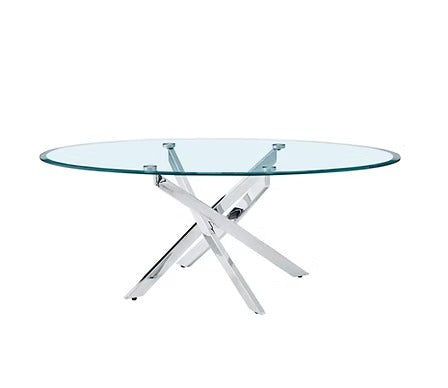 Kelvirox 3 Piece Coffee Table Set – Modern Contemporary Clear Tempered Glass Coffee Table with Chrome Base and Elegant Minimalist Design for Living Room Interiors