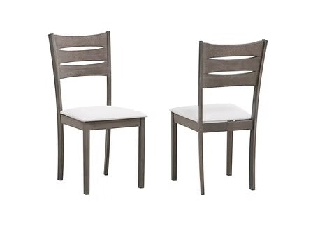 Bravora 5-Piece Dining Set – Antique Grey Modern Finish Ladder Back Chairs