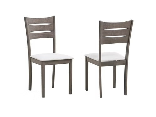 Mirello 7-Piece Dining Set – Antique Grey Modern Finish Ladder Back Chairs