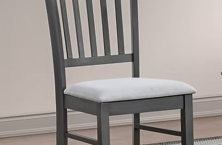 Valenza 7-Piece Dining Set – Antique Grey Contemporary Dining Table with Fabric Chairs