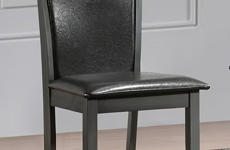 Virello 7-Piece Dining Set – Antique Grey Contemporary Rectangular Table with PU Chairs