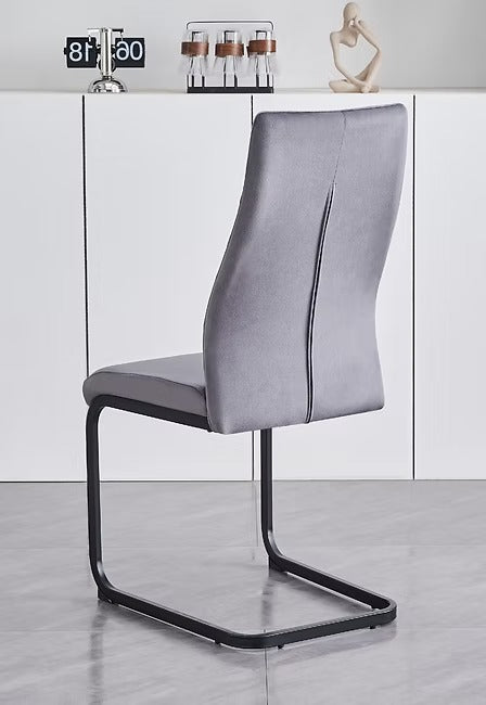 Noblevia 6-Piece Modern Black Velvet Dining Chair Set with Elegant Diamond Stitching (Copy)