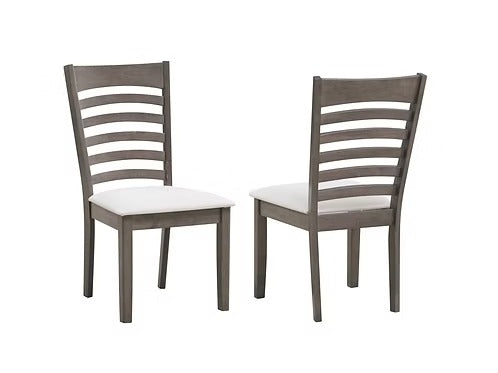 Oaklora 7-Piece Dining Set – Antique Grey Modern Finish Rectangular Table with Ladder Back Chairs
