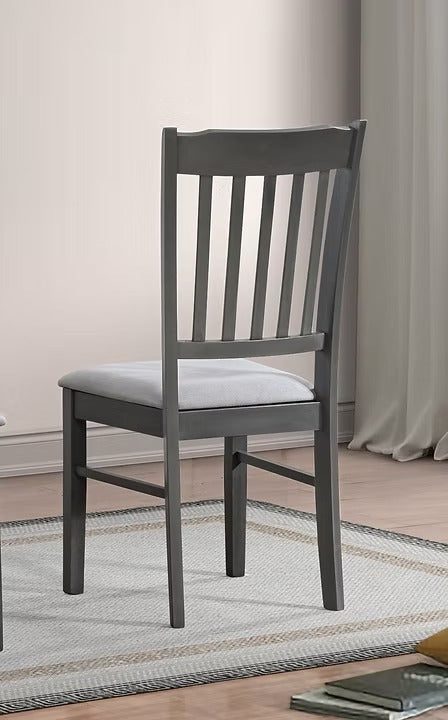 Calviro 2-Piece Dining Chairs – Contemporary Antique Grey Finish with Fabric Upholstered Cushion Seats for Elegant Dining Spaces