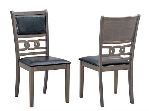 Marenzo 7-Piece Dining Set – Antique Grey Modern Finish Rectangular Table with PU Chairs